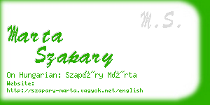 marta szapary business card